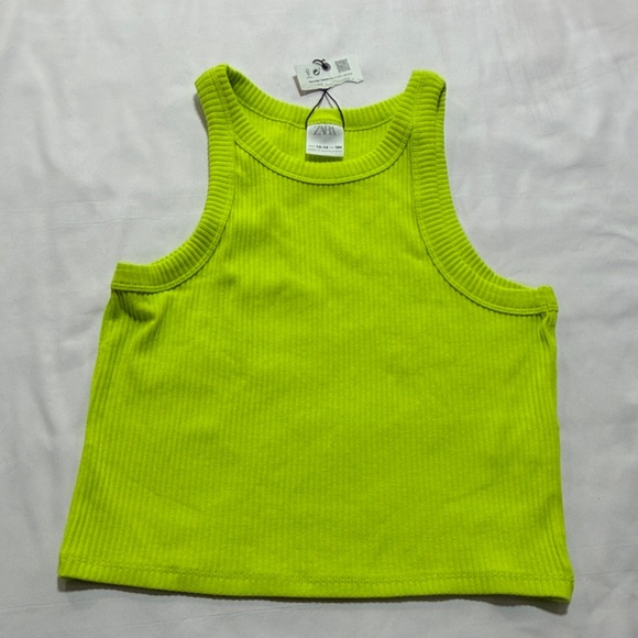Zara Other - Zara girls cropped tank top size 13-14 lime green NWT